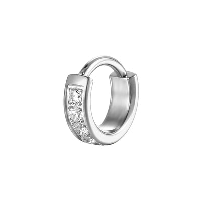 Titanium CZ Wide Nose Clicker 16G Hypoallergenic Piercing Hoop