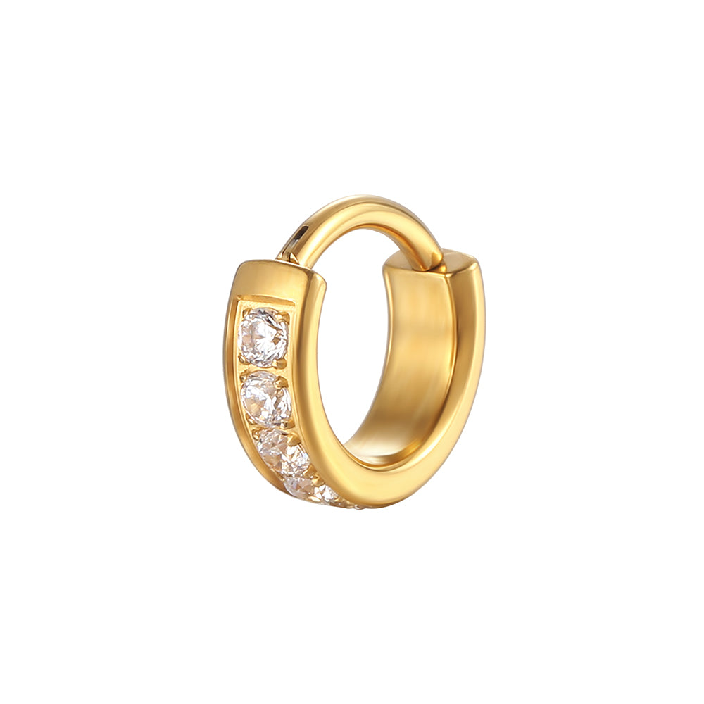 Titanium CZ Wide Nose Clicker 16G Hypoallergenic Piercing Hoop