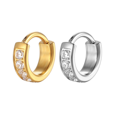 Titanium CZ Wide Nose Clicker 16G Hypoallergenic Piercing Hoop