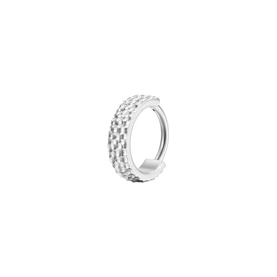 Titanium Hammered Wide Nose Clicker – Hypoallergenic 16G Piercing Jewelry