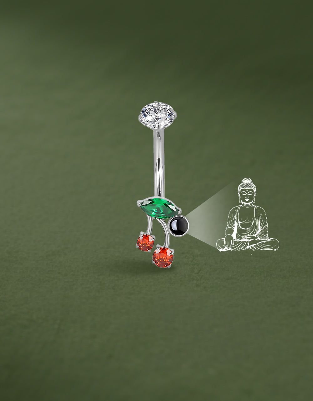 Factory Direct Cherry Belly Button Ring Personalized Micro Projection Piercing Jewelry