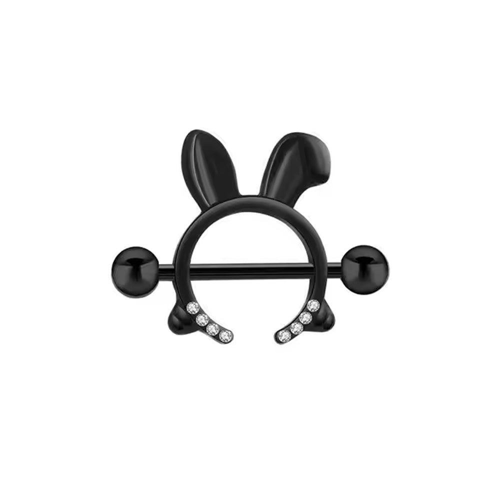 Cute Rabbit Ear-Shaped Nipple Stud – Hypoallergenic Body Jewelry