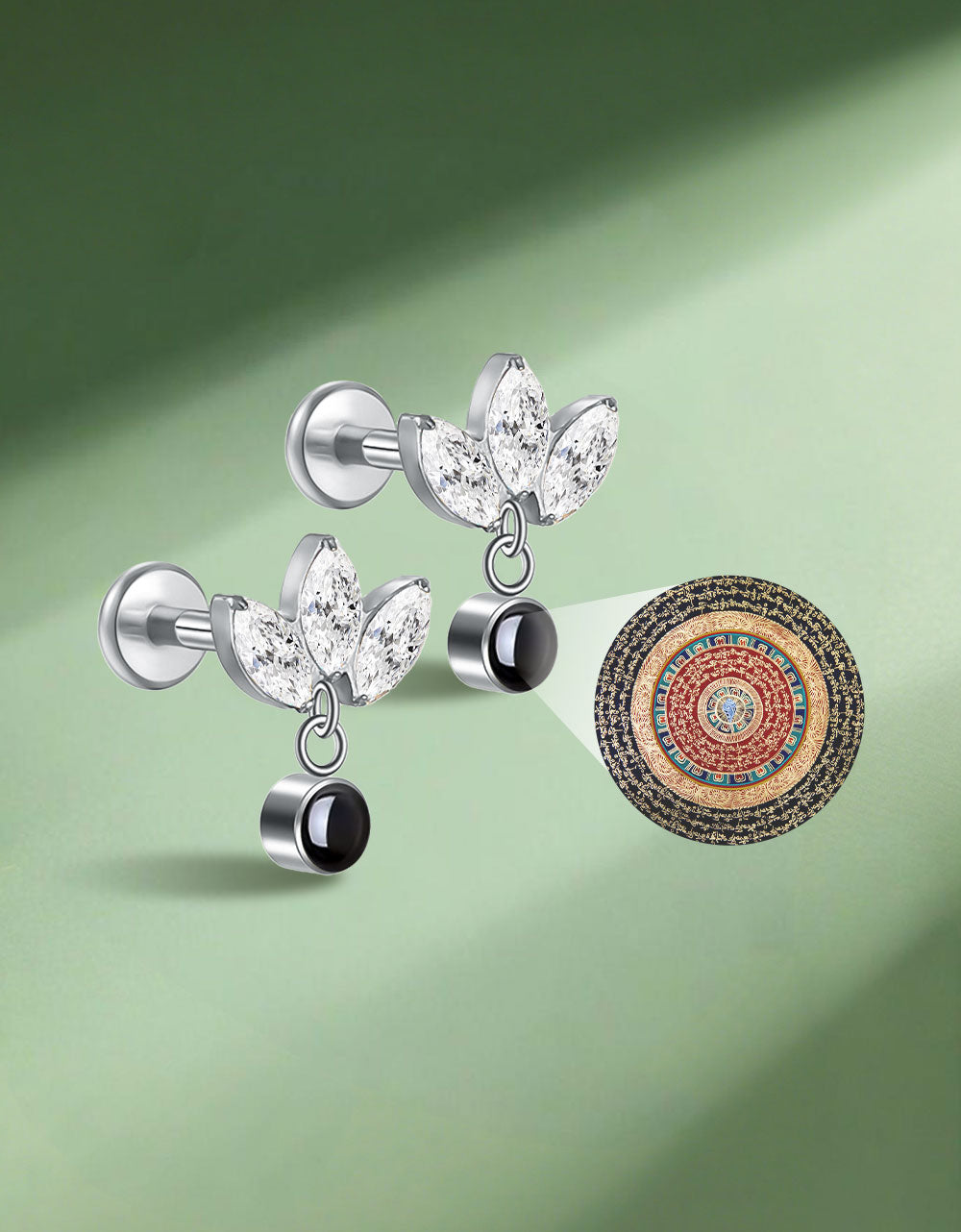 Hottime Titanium Scripture Projection Stud Earring Personalized Piercing Jewelry