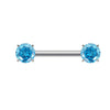 Prong Set CZ Barbell – ASTM F136 Titanium Body Jewelry for Piercings