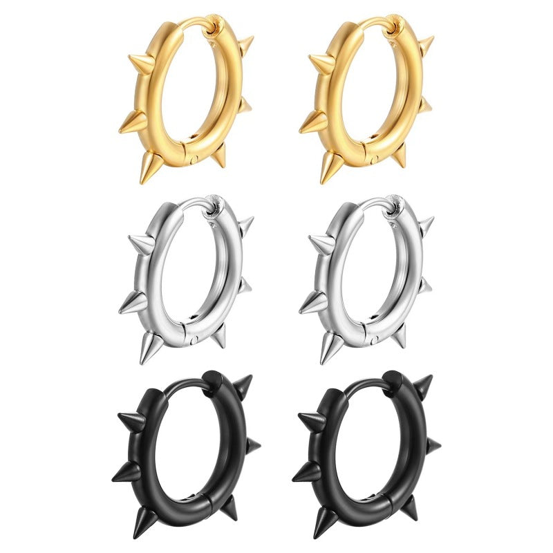Fashion Earring 316L Stainless Steel Punk Hypoallergenic Ear Rings Hoops Surgical Steel