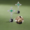 G23 ASTM F136 Titanium Ear Stud Snowflake Design Zircon Inlay Top Labret Studs Ear Cartilage Earrings Lip Stud Labret Piercing Jewelry