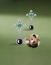 G23 ASTM F136 Titanium Ear Stud Snowflake Design Zircon Inlay Top Labret Studs Ear Cartilage Earrings Lip Stud Labret Piercing Jewelry