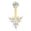 F136 Titanium Internally Threaded Belly Ring Threadless 5A Clear CZ Piercing Jewelry