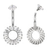 F136 Titanium Bezel-Set CZ Navel Ring Double CZ Top & Bottom