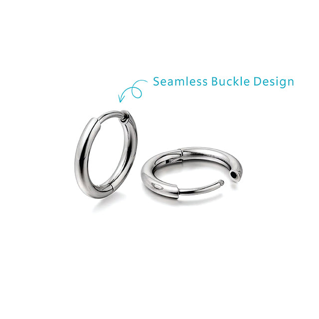 F136 Titanium Seamless Hoop Earrings–Hypoallergenic Unisex Sleeper Rings