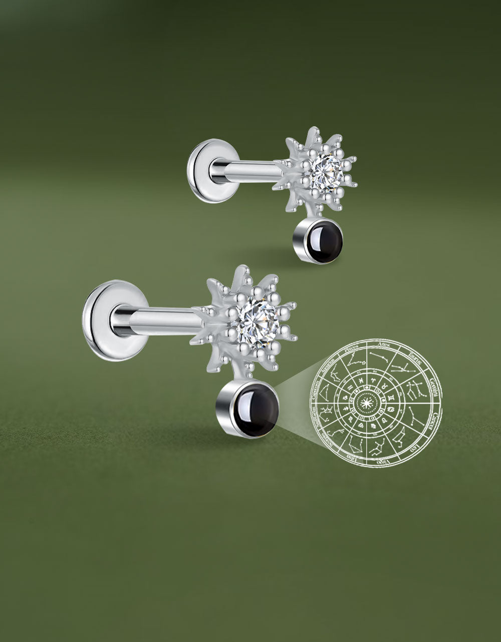 Wholesale ASTM F136 Titanium Internally Threaded Lip Labret Piercing Jewelry Cz Labret Lip Ring