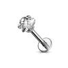 316L Stainless Steel Fashion Earring Round Star Square Heart Triangle CZ Labret Nose Rings Piercing Wholesale