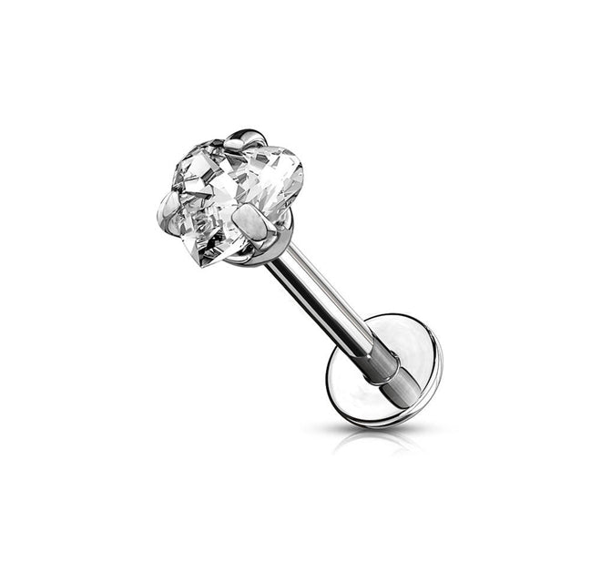 316L Stainless Steel Fashion Earring Round Star Square Heart Triangle CZ Labret Nose Rings Piercing Wholesale