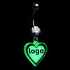 F136 Titanium Personalized Logo Belly Ring with Glow Effect