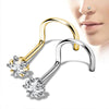 Implant Grade Titanium Nose Piercing with Cubic Zirconia