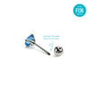 F136 Titanium External Thread CZ Stud–Ultra Sparkling 5A Zircon Piercing Jewelry for Helix,Cartilage,Conch