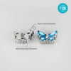 F136 Titanium Butterfly CZ Stud Head – Internally Threaded Flat Back Piercing Jewelry