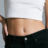 Titanium Belly Button Ring With Prong Set