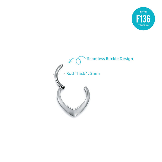F136 Titanium Gold-Plated Teardrop Clicker – Hypoallergenic Nose & Cartilage Ring