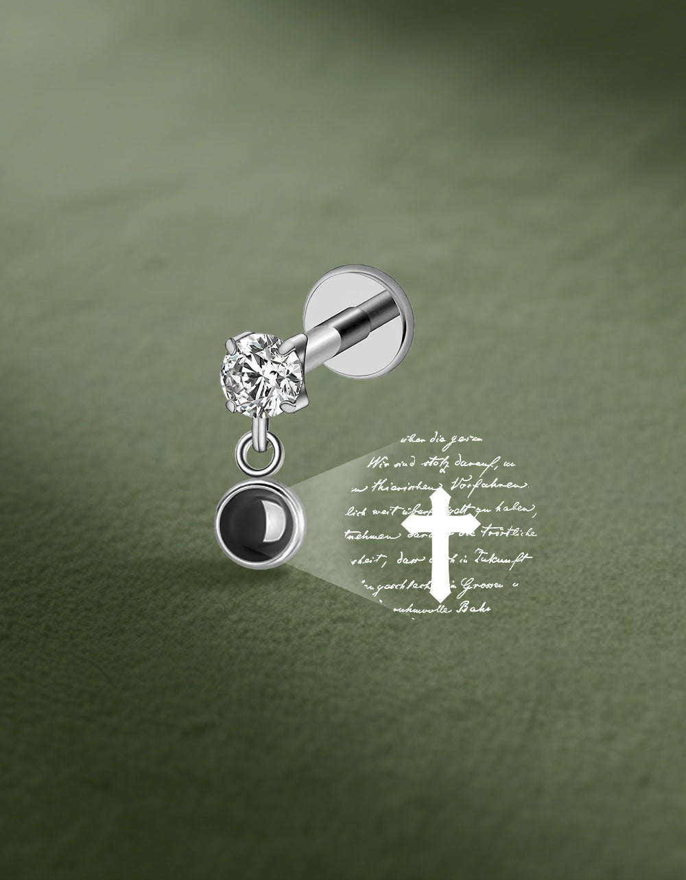 Custom Micro Projection Minimalist Stud Earrings Personalized Jewelry