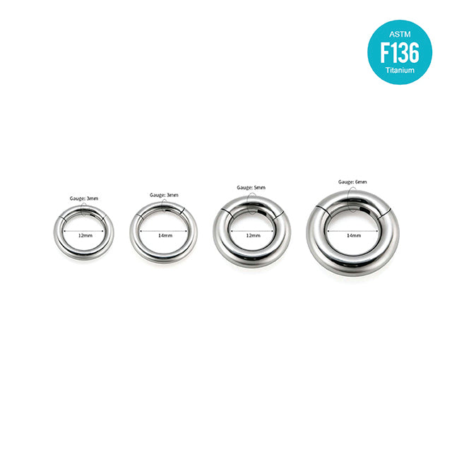 Thick Gauge Titanium Seamless Ring – Large Size Universal Piercing Hoop
