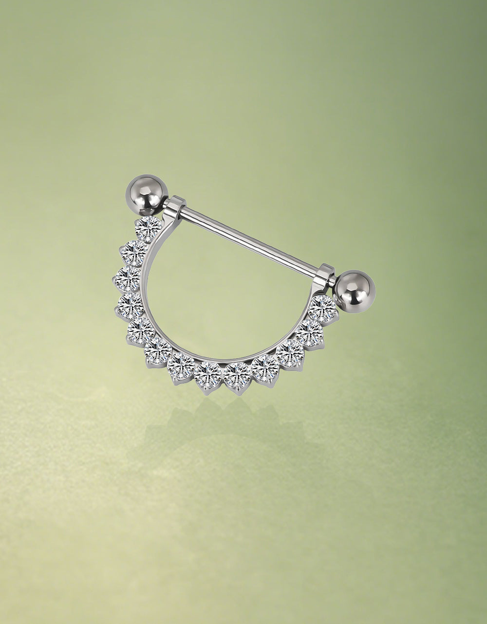 Titanium CZ Paved Linked Dangle