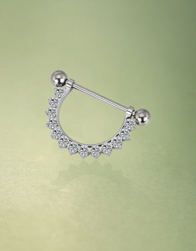 Titanium CZ Paved Linked Dangle