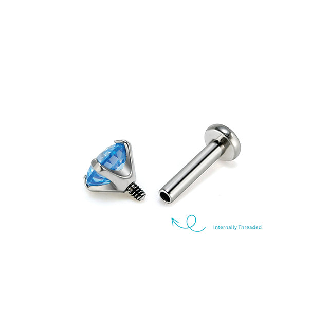 Flat Back Internally Threaded Stud – Hypoallergenic Ear, Lip&Nose Piercing Jewelry