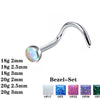 Internally Threaded Titanium Nose Piercing – Bezel Gem Set