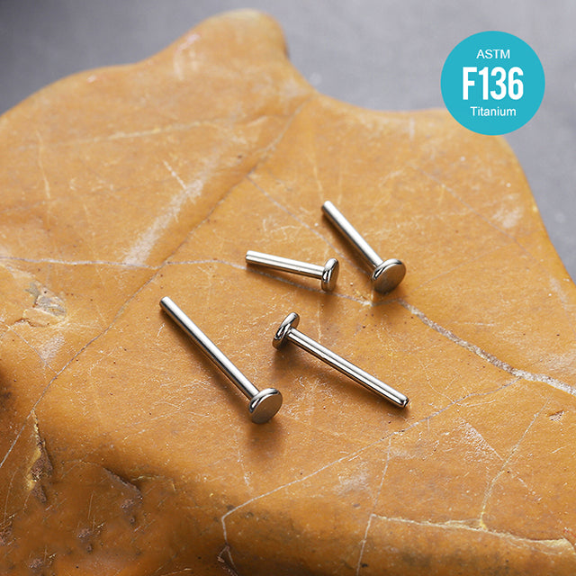 F136 Titanium 14G Flat Back Disc Post–Piercing Base for Ear&Cartilage