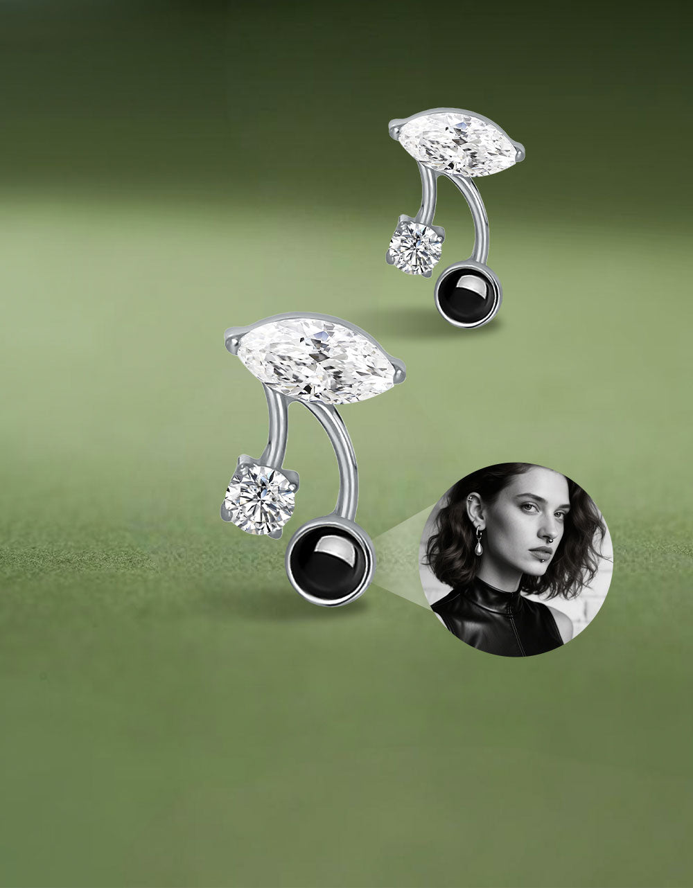 US Imports of Materials G23 Titanium Labret Cartilage Stud Ear Nail F136 Devil Dangle Top Body Piercing Jewelry Manufacture