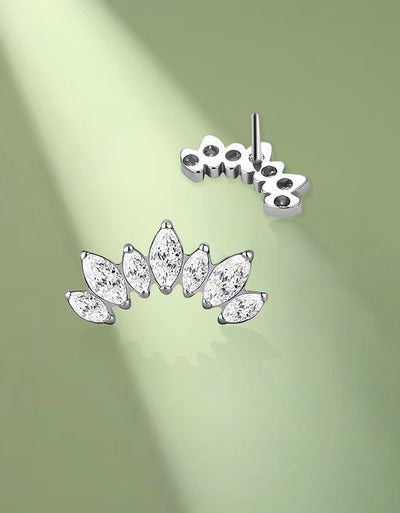 Titanium Push In 7 Prong Set Marquise