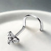 Medical Grade Titanium Nose Studs – Fire Top Opal & CZ Set