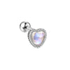 Opal Cartilage Stud 16G Internally Threaded Flat Back Helix Piercing