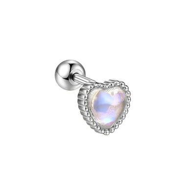 Opal Cartilage Stud 16G Internally Threaded Flat Back Helix Piercing
