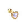 Opal Cartilage Stud 16G Internally Threaded Flat Back Helix Piercing