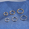 Titanium Pyramid-Cut Carved Ring Hypoallergenic 16G Clicker