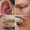 F136 Titanium Curved Barbell–Internally Threaded 14G/16G Piercing Shaft for Eyebrow,Lip,Rook