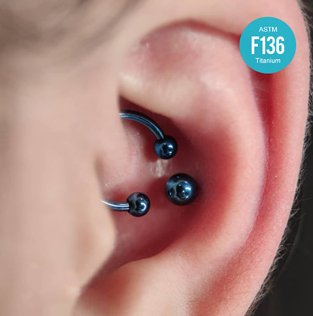 F136 Titanium 16G Internally Threaded Horseshoe Ring–Lip,Daith,Septum&Cartilage Piercing