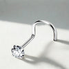 Implant Grade Titanium Nose Piercing with Cubic Zirconia