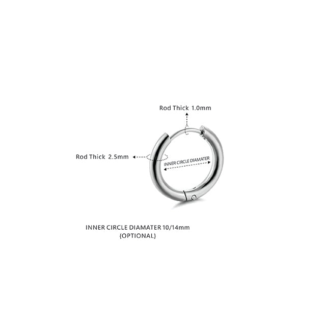 F136 Titanium Seamless Hoop Earrings–Hypoallergenic Unisex Sleeper Rings