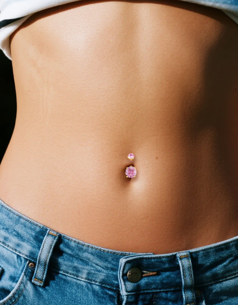 Fashion Rose Cut  Moissanite Titanium Belly Button Ring Body Piercing Jewelry Wholesale