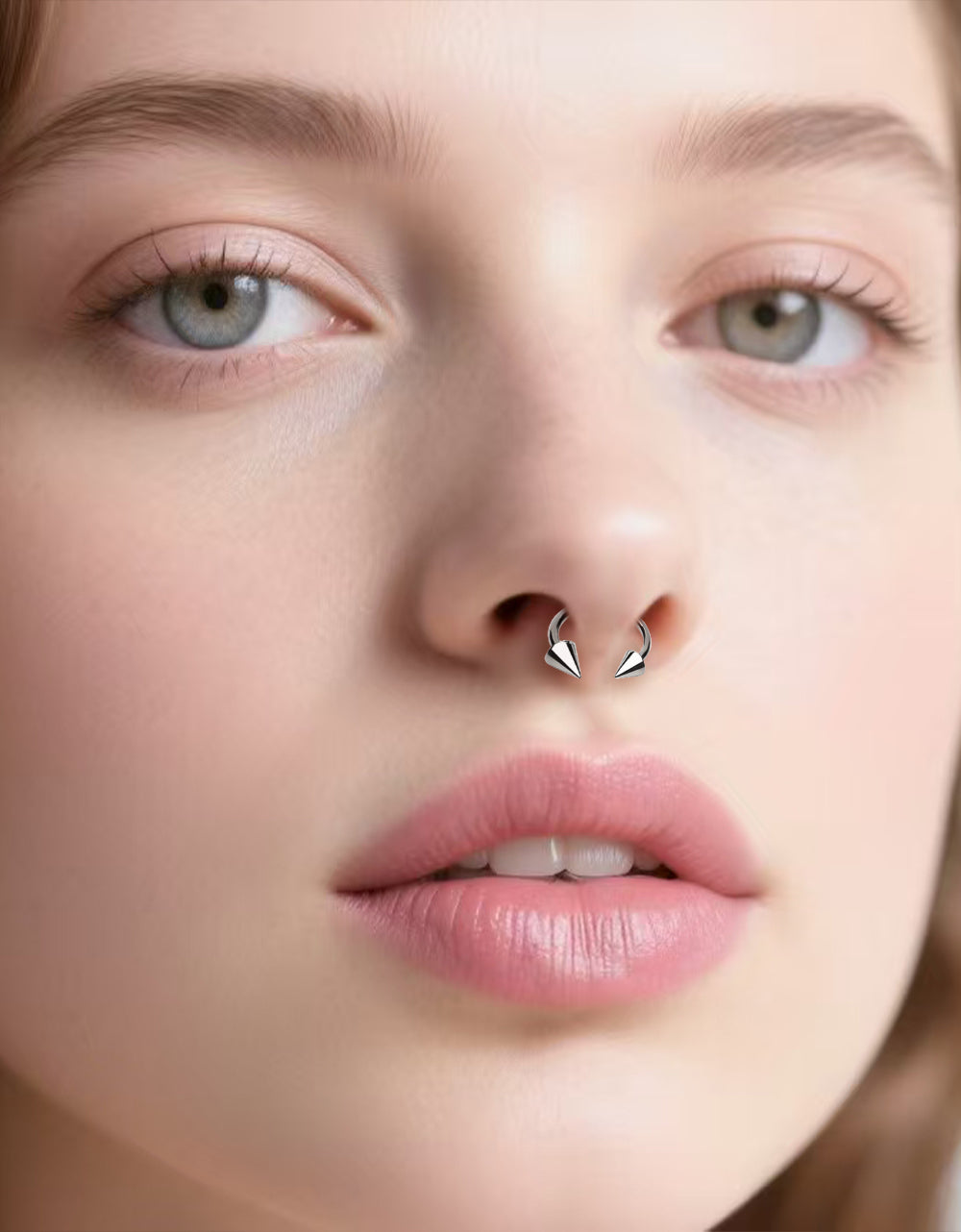 Titanium Spike Horseshoe piercing