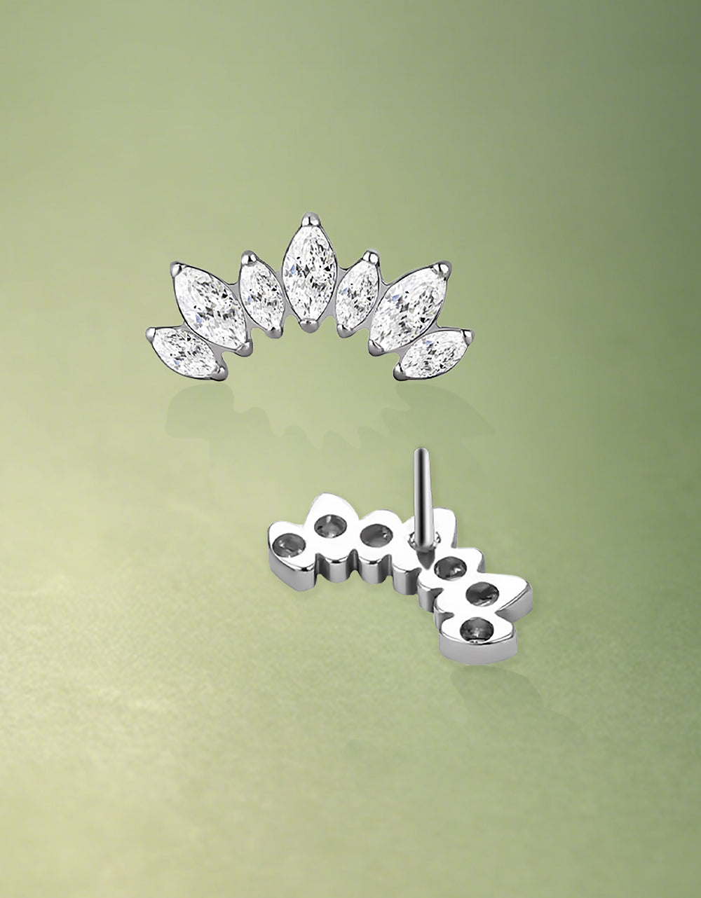 Titanium Push In 7 Prong Set Marquise