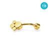 Gold F136 Titanium Belly Button Ring–Cat Paw CZ Dangle,Hypoallergenic Navel Piercing Jewelry