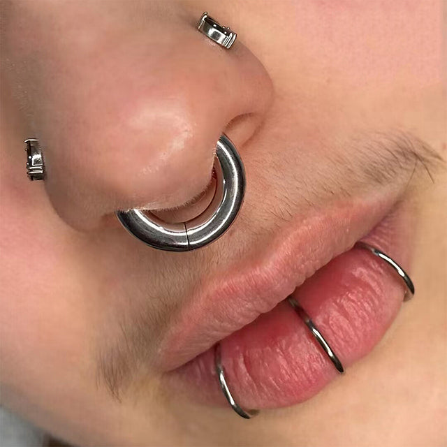Thick Gauge Titanium Seamless Ring – Large Size Universal Piercing Hoop