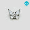 F136 Titanium Butterfly CZ Stud Head – Internally Threaded Flat Back Piercing Jewelry