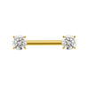 Prong Set CZ Barbell – ASTM F136 Titanium Body Jewelry for Piercings