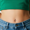 Titanium Belly Button Ring With Prong Set