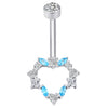 F136 Titanium Internally Threaded Belly Ring Threadless 5A Clear CZ Piercing Jewelry